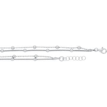 Silver Lining Enkelbandje Duo Boll. 1.1mm Zilver Rd 105.0036.26