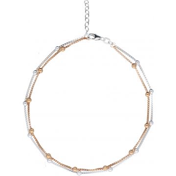 Silver Lining Enkelband duo streng Rose/zilv. Zilver 105.0038.26