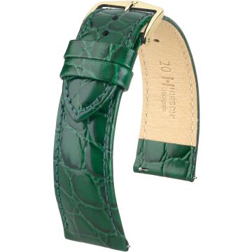 HIRSCH CROCOGRAIN M GREEN CALF Gold