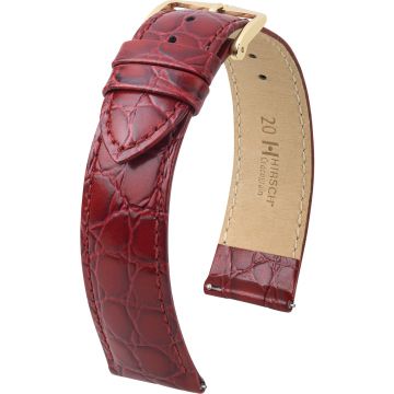 HIRSCH CROCOGRAIN M BURGUNDY CALF Gold