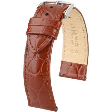 HIRSCH CROCOGRAIN L GOLDEN BROWN Silver