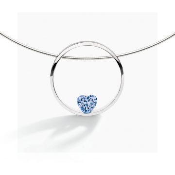 FJF JEWELLERY COLLIER HEART SILVER / LIGHT BLUE FJF0010001SLB