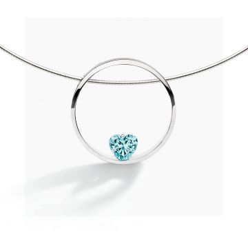 FJF JEWELLERY COLLIER HEART SILVER / TURQUOISE FJF0010001STQ