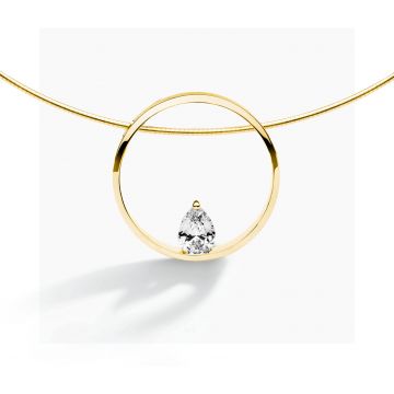 FJF JEWELLERY COLLIER PINE YG / WHITE  FJF0010002YWH