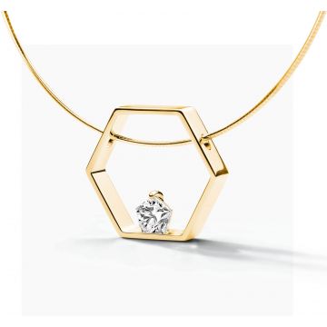 FJF JEWELLERY COLLIER PENTAGON YG / WHITE  FJF0010003YWH