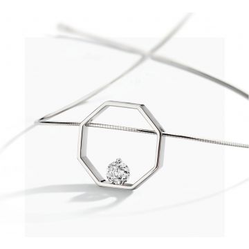 FJF JEWELLERY COLLIER ROSE SILVER / WHITE FJF0010004SWH
