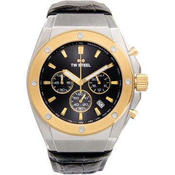 TW Steel TWCE4111 CEO Tech Bicolor Chrono Zwart leer 44mm