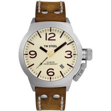 TW Steel TWCS100 Canteen Steel Bruin leer 45mm