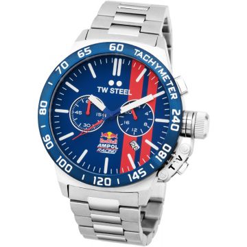 TW Steel TWCS121 Canteen Red Bull Ampol Chrono Blauw Staal 45mm