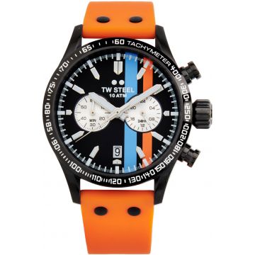 TW Steel TWVS124 New Volante Sport Zwart Oranje 45mm